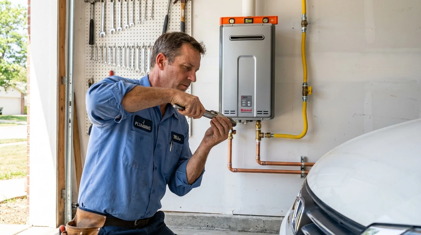 Tankless water heater installation by a Johns Plumbing LLC plumber in Thornton